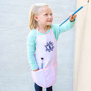 cute monogrammed pink art smock
