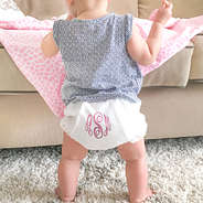 monogrammed white eyelet baby bloomers