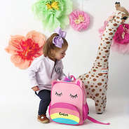 unicorn preschool backpack with giraffe