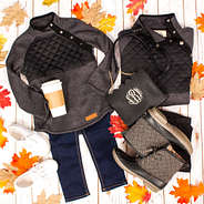 mom and me charcoal gray snap pullovers