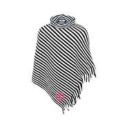 monogrammed toddler striped fringe turtleneck poncho