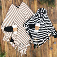 mom and me striped fringe ponchos
