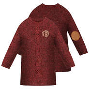 monogrammed youth girls sweater dress with elbow patches