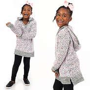 girl's colorful tunic with hood and leggings