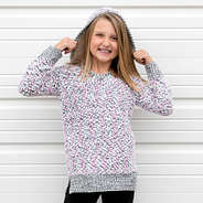 youth fuzzy pullover with hood up