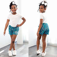 front and back of pull on shorts