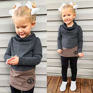 kids cute colorblock pullover