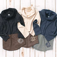 kids colorblock cowl neck tunics