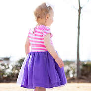 back of kids striped tutu dress