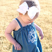 baby girls blue chambray bubble