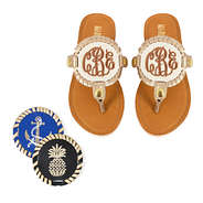 monogrammed kids embroidered sandal set