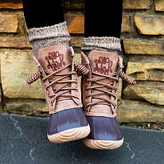 kids brown duck boot socks