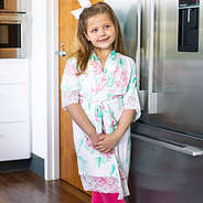 youth girls lace bath robe