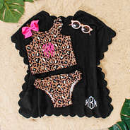 ruffle tankini and bathing suit cover up