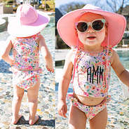 split image of coral floral