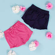 kids ruffle shorts with pink flowers