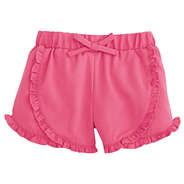 pink kids ruffle shorts