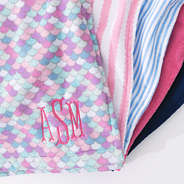 multiple personalized toddler hooded towel ponchos up close