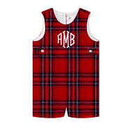Bailey Boys Jon Jon with Tabs - Red Wales Holiday Tartan Plaid