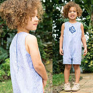 boys monogrammed jon jon front and back