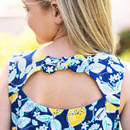 kids bow swing dress keyhole detail