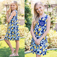 girls lemon dress front and side