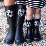 mom and me monogrammed rain boots