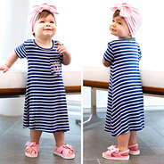 baby girls navy stripe boyfriend dress