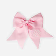 Monogrammed Girls Hair Bow in Light Pink