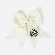 Monogrammed Girls Hair Bow in Ivory