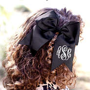 girl wearing black hair bow
