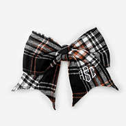 Monogrammed Girls Hair Bow in Twilight Autumn Plaid