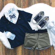 cute boys outfit with reversible shorts