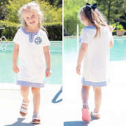 seersucker kids coverup at the pool