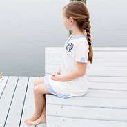 kids seersucker coverup on dock