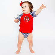 baby girls americana red rash guard