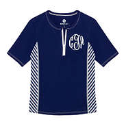 monogrammed youth navy rash guard