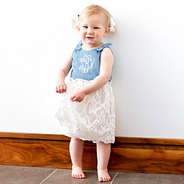 baby girls chambray lace dress