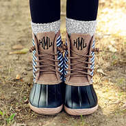 kids black striped duck boots