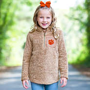 clemson girls camel sherpa pullover tunic