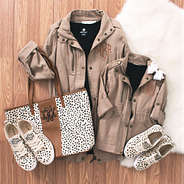 mom and me matching coats with leopard print