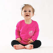 baby in hot pink long sleeve tee