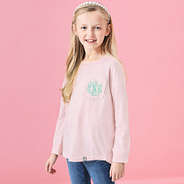 kids monogrammed long sleeve shirt in blush