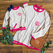 mom and me hot pink confetti sweaters