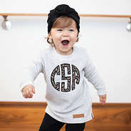 leopard baby kids terry pullover