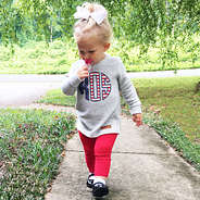 toddler girls terry pullover with red leggings