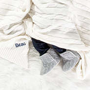 ivory personalized baby blanket with name embroidered