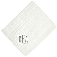 gray monogram - ivory monogrammed baby blanket