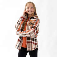 Pumpkin plaid collar shirt