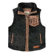 kids black sherpa vest